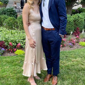 Champagne bridesmaid dress - Claire Midi Dress XS